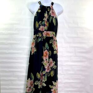 INC black Floral Maxi Dress Maternity Friendly